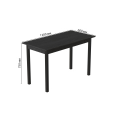 Стіл кухонний Ferrum-decor Маріо 75x120x60 Чорний ДСП Сосна Кембра 16мм (MAR0003) Доманёвка