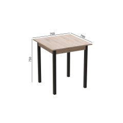 Стіл кухонний Ferrum-decor Дієго 75x70x70 Чорний ДСП Дуб Сан-Маріно 16мм (DIE0009) Запорожье