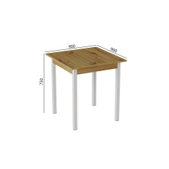 Стіл кухонний Ferrum-decor Дієго 75x90x90 Білий ДСП Дуб Артізан 16мм (DIE0027) Ірпінь
