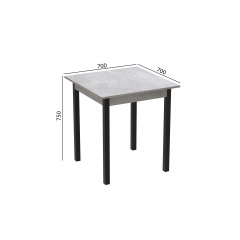 Стіл кухонний Ferrum-decor Дієго 75x70x70 Чорний ДСП Бетон 16мм (DIE0014) Виноградов