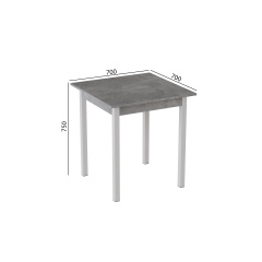 Стіл кухонний Ferrum-decor Дієго 75x70x70 Білий ДСП Бетон 16мм (DIE0035) Чернигов