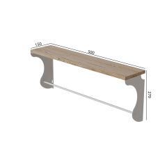 Полиця настінна Ferrum-decor Юзібі 270x500x150 метал Білий ДСП Дуб Сан-Маріно 16 мм (UZI0009) Новомосковск
