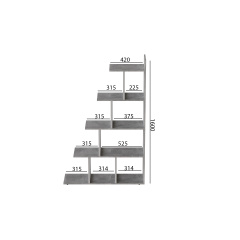Етажерка Ferrum-decor Стелла 1600x1020x300 Білий метал ДСП Бетон (STEL021) Івано-Франківськ