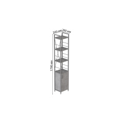 Етажерка 4/34 Ferrum-decor Серії Конект із тумбою 179x34x28 Сірий ДСП Бетон (FD1062) Чернігів