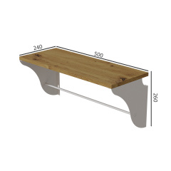 Полиця настінна Ferrum-decor Комфі 260x500x240 метал Білий ДСП Дуб Артізан 16 мм (KOM0013) Львов