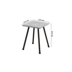 Табурет кухонный Ferrum-decor 430x320x320 Черный металл ДСП Бетон 16 мм (TAB007) Ворожба