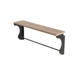 Полиця настінна Ferrum-decor Юзібі 270x500x150 метал Чорний ДСП Дуб Сан-Маріно 16 мм (UZI0002) Обухів