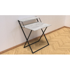 Стол трансформер Компакт 2 Ferrum-decor 750x790x720 Черный металл ДСП Бетон 16 мм (KOM207) Київ