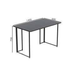 Комп'ютерний стіл Ferrum-decor Ханна 75x140x60 чорний ДСП Сосна Кембра 16мм Володимир-Волинський