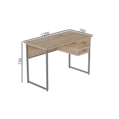 Комп'ютерний стіл Ferrum-decor Дакота 75x120x70 сірий ДСП Дуб Сан-Маріно 16мм Хуст