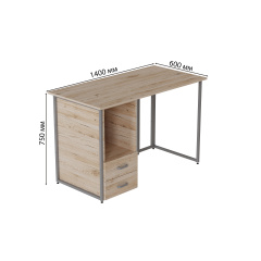 Комп'ютерний стіл Ferrum-decor Отто 75x140x60 сірий ДСП Дуб Сан-Маріно 32мм Умань