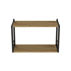 Книжкова полиця універсальна Ferrum-decor Стим 1 38x63x26 чорний ДСП Дуб Артізан 16мм (XK00021) Винница