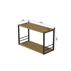 Книжкова полиця універсальна Ferrum-decor Стим 1 38x63x26 чорний ДСП Дуб Артізан 16мм (XK00021) Винница