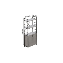Етажерка 3/60 Ferrum-decor Серії Конект з тумбою 144x60x28 Чорний ДСП Бетон (FD1027) Київ