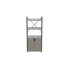 Етажерка 3/60 Ferrum-decor Серії Конект з тумбою 144x60x28 Чорний ДСП Бетон (FD1027) Київ