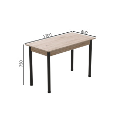 Стіл кухонний Ferrum-decor Беніта 75x120x60 Чорний ДСП Дуб Сан-Маріно 16мм (BEN0002) Володарск-Волынский