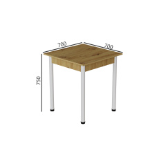 Стіл кухонний Ferrum-decor Агата 75x70x70 Білий ДСП Дуб Артізан 16мм (AGA0034) Суми