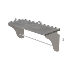 Настінна полиця Ferrum-decor Комфі 260x600x240 метал Білий ДСП Бетон 16 мм (KOM0035) Винница