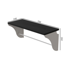 Полиця настінна Ferrum-decor Комфі 260x700x240 метал Білий ДСП Сосна Кембра 16 мм (KOM0052) Первомайск