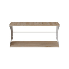 Полиця настінна Ferrum-decor Букін 330x700x240 метал Білий ДСП Дуб Сан-Маріно 16 мм (BUK0051) Михайловка