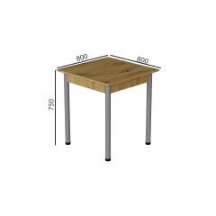 Стіл кухонний Ferrum-decor Агата 75x80x80 Сірий ДСП Дуб Артізан 16мм (AGA0048) Полтава