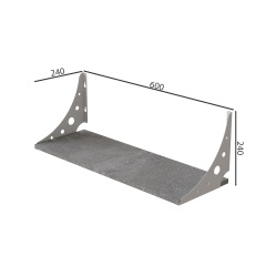 Полиця настінна Ferrum-decor Ханді 2 240x600x240 метал Білий ДСП Бетон 16 мм (XND0035) Новая Прага