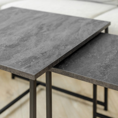 Журнальний стіл Adore Décor Квадро M Квадратний 60х60х47 см Чорний/Вугільний камінь Каменка-Днепровская