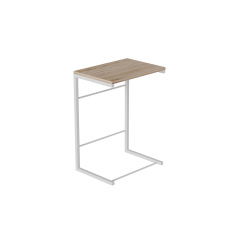 Столик приставной Терри Ferrum-decor 650x440x330 Белый металл ДСП Дуб Сан-Марино 16 мм (TERR009) Березнеговатое
