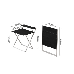 Стол трансформер Компакт 2 Ferrum-decor 750x790x720 Белый металл ДСП Сосна Кембра 16 мм (KOM210) Васильків