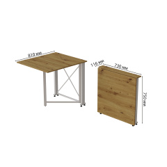 Стол-книжка трансформер Орион 1 Ferrum-decor 750x810x730 Белый металл ДСП Дуб Артизан 16 мм (ORI113) Енергодар
