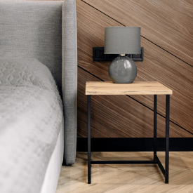 Журнальний стіл Adore Décor Квадро S Квадратний 40х40х43 см Чорний/Дуб