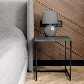 Журнальний стіл Adore Décor Квадро S Квадратний 40х40х43 см Чорний/Вугільний камінь