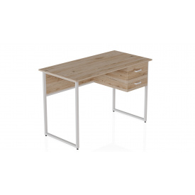Компьютерный стол Ferrum-decor Дакота 75x140x70 белый ДСП Дуб Сан-Марино 32мм