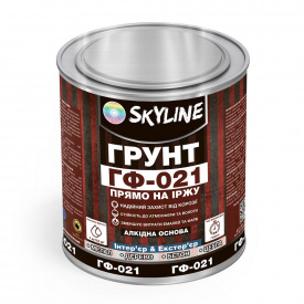 Грунт ГФ-021 алкидный антикоррозионный универсальный Skyline 1 кг Красно-коричневый