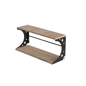 Полиця настінна Ferrum-decor Букін 330x500x240 метал Чорний ДСП Дуб Сан-Маріно 16 мм (BUK0002)