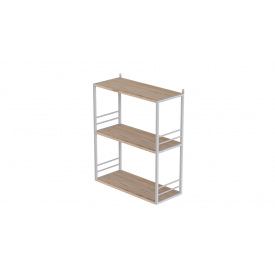 Книжная полка универсальная Ferrum-decor Стим 2 74x63x26 белый ДСП Дуб Сан-Марино 16мм (XK00044)