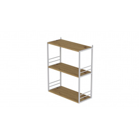 Книжная полка универсальная Ferrum-decor Стим 2 74x63x26 белый ДСП Дуб Артизан 16мм (XK00045)