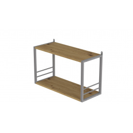 Книжкова полиця універсальна Ferrum-decor Стім 1 38x63x26 сірий ДСП Дуб Артізан 16мм (XK00033)