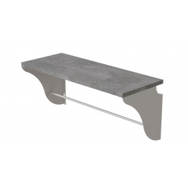 Настінна полиця Ferrum-decor Комфі 260x600x240 метал Білий ДСП Бетон 16 мм (KOM0035)