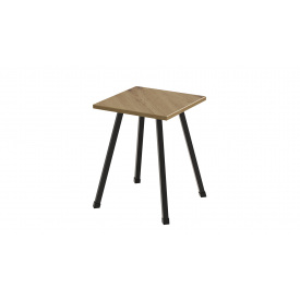 Табурет кухонный Ferrum-decor 430x320x320 Черный металл ДСП Дуб Артизан 16 мм (TAB006)