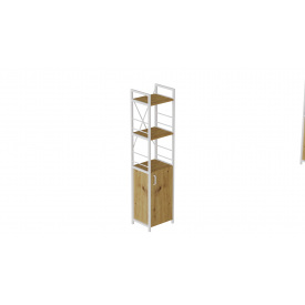 Этажерка 3/34 Ferrum-decor Серии Конект с тумбой 144x34x28 Белый ДСП Дуб Артизан (FD1012)