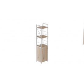 Этажерка 3/34 Ferrum-decor Серии Конект с тумбой 144x34x28 Белый ДСП Дуб Сан-Марино (FD1008)