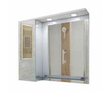 Зеркальный шкаф в ванную комнату Tobi Sho 81-S с подсветкой 700х800х150 мм