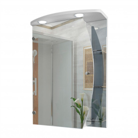 Зеркальный шкаф в ванную комнату Tobi Sho 557-NZ с подсветкой 770х550х125 мм