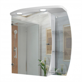 Зеркальный шкаф в ванную комнату Tobi Sho 66-NS-Z с подсветкой 620х600х125 мм
