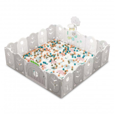 Манеж BabyPlayPen "Магической лес" встроенное баскетбольное кольцо 205*205*62 Серый