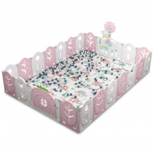 Манеж BabyPlayPen "Магической лес" встроенное баскетбольное кольцо 205*285*62 см Розовый