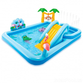 Надувной игровой центр Intex 57161-2 Приключения джунглей 244 x 198 x 71 см с шариками 15 шт подстилка насос