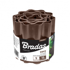 Бордюр хвилястий газонний 9м х 25см коричневи Bradas