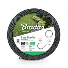 Бордюр газонний 40мм х 10м з комплектом кілків EASY BORDER графіт Bradas